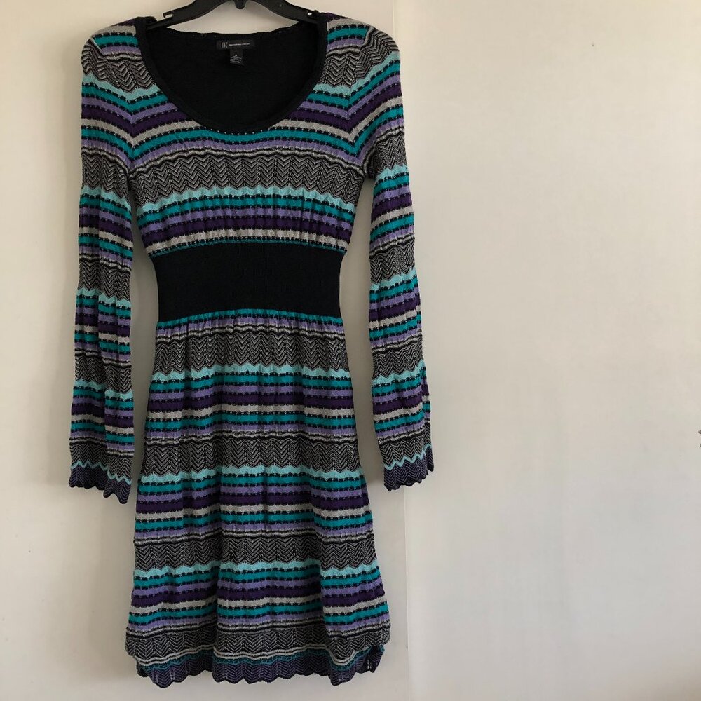 INC International Concepts Women's Size M Striped Sweater Dresses Y2K